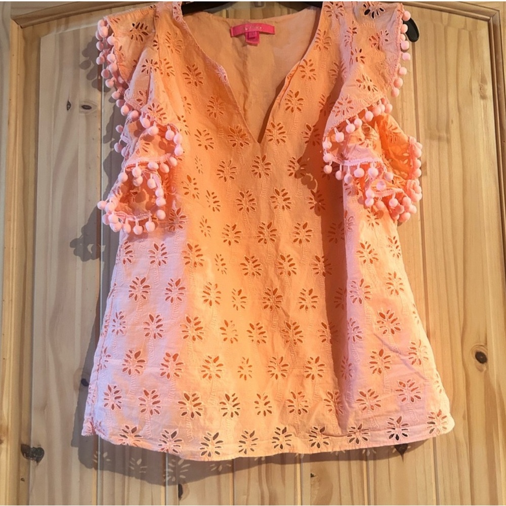 Lilly Pulitzer Astara peach eyelet top - Picture 4 of 4